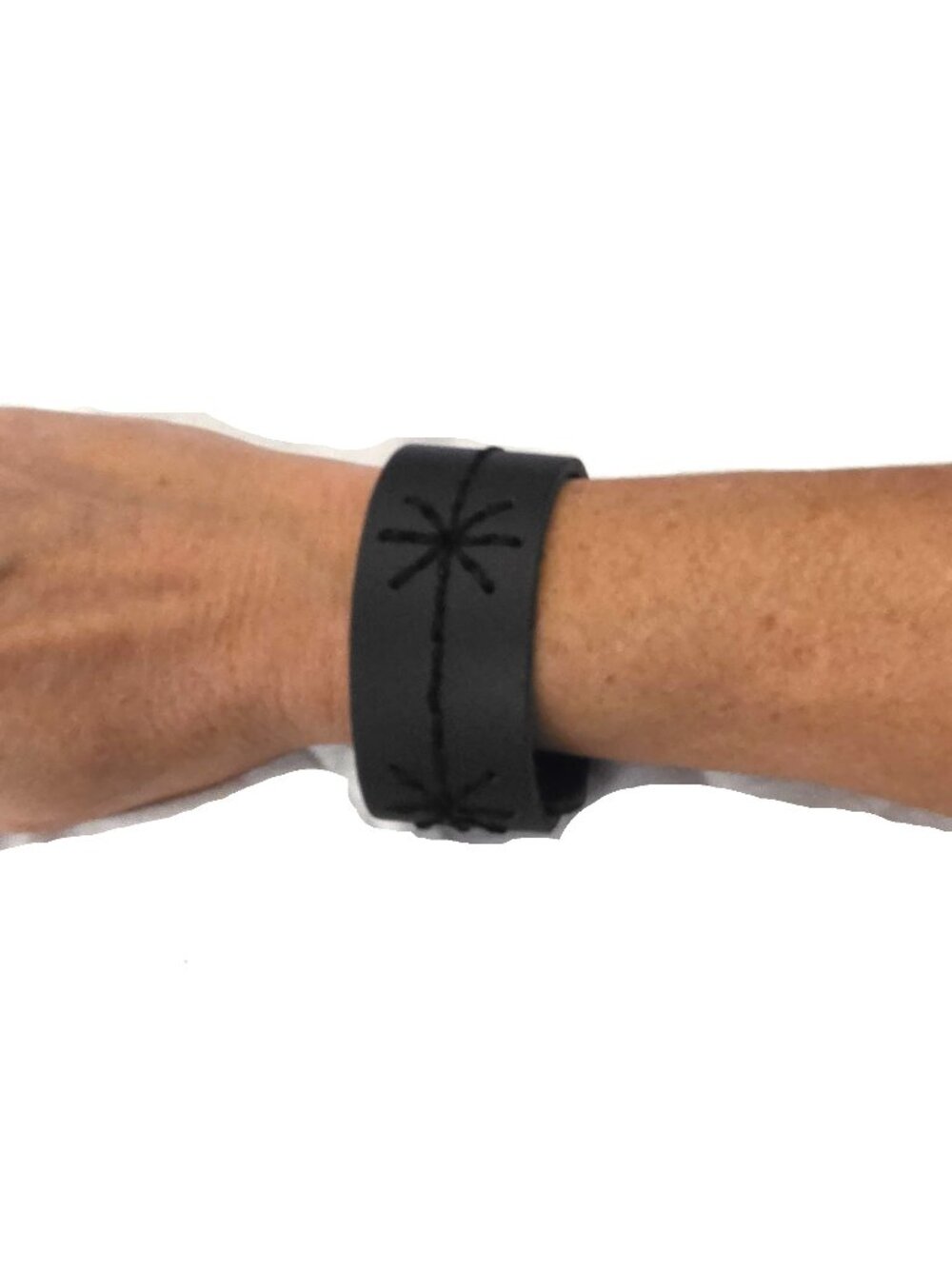 New Black Cuff Faux Leather Biker Goth Wide Snap Bracelet Punk